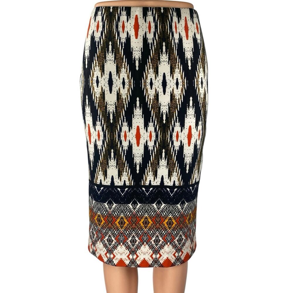 Anthropologie Maeve Multicolor Aztec Tribal Print Knee Length Pencil Skirt Sz S